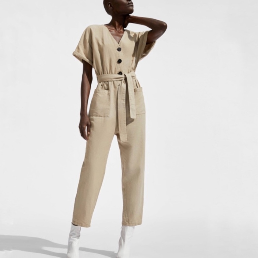 Zara Linen Jumpsuit - Picture 1 of 3